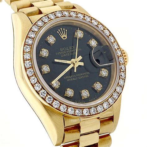 18kt gold rolex new|ladies Datejust diamond bezel.